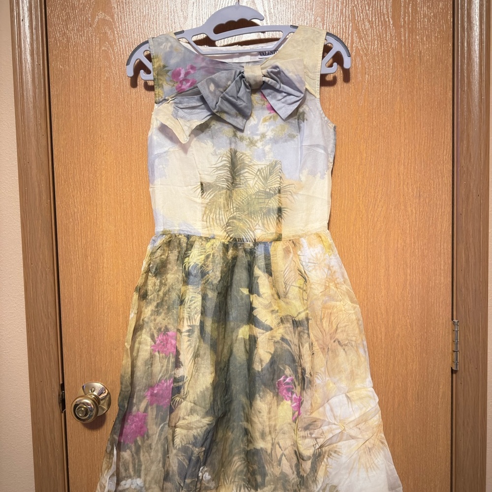 RED Valentino Dress with Floral Print and Bow